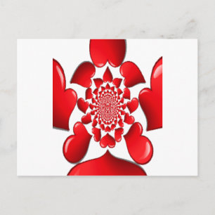 Cartes Pour Fêtes Annuelles Impression d'art à motif de cœurs rouges romantiqu