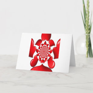 Cartes Pour Fêtes Annuelles Impression d'art à motif de cœurs rouges romantiqu