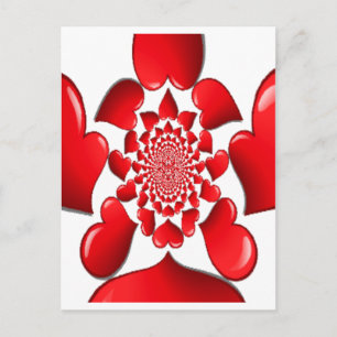 Cartes Pour Fêtes Annuelles Impression d'art à motif de cœurs rouges romantiqu
