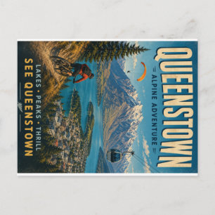 Cartes Pour Fêtes Annuelles Impression d'art numérique Queenstown Alpine Adven