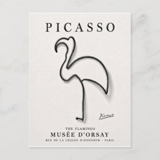 Cartes Pour Fêtes Annuelles Impression de flamant rose de Picasso | Art minima