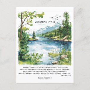 Cartes Pour Fêtes Annuelles Impression de paysage de verset biblique personnal