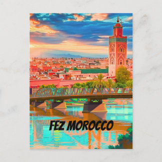 Cartes Pour Fêtes Annuelles Impression de voyage à Fès Maroc, Affiche de voyag