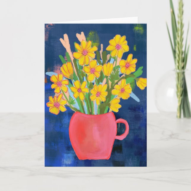 Cartes Pour Fêtes Annuelles Impression des fleurs (Devant)