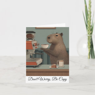 Cartes Pour Fêtes Annuelles Impression personnalisée de café vintage capybara