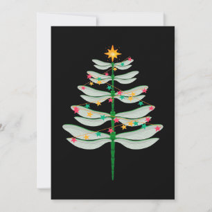 Cartes Pour Fêtes Annuelles Impression sur toile d'arbre de Noël de libellule