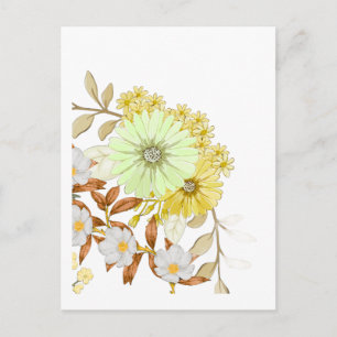 Cartes Pour Fêtes Annuelles Impression sur toile emballée de fleurs à colorier