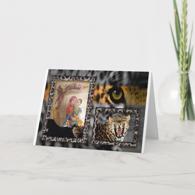 Cartes Pour Fêtes Annuelles Impression Tiger & Couple Art (Devant)
