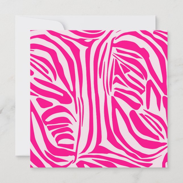 Cartes Pour Fêtes Annuelles Impression zèbre rose (Devant)