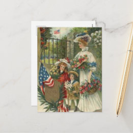 Cartes Pour Fêtes Annuelles Impressionnisme vintage Fête commémorative