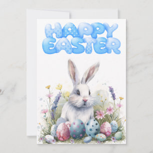Cartes Pour Fêtes Annuelles Imprimable Mignonne Lapin Salutation de Pâques 5x7