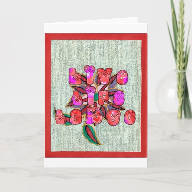 Cartes Pour Fêtes Annuelles Imprimer l'art "Live Life Large" (Devant)