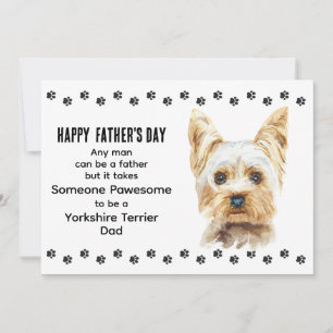 Cartes Pour Fêtes Annuelles Incroyable Meilleur Papa Chien Terrier du Yorkshir