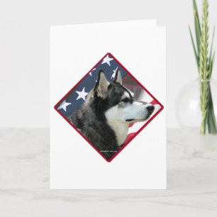 Cartes Pour Fêtes Annuelles Indicateur de malamute 2 de l'Alaska