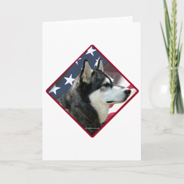 Cartes Pour Fêtes Annuelles Indicateur de malamute 2 de l'Alaska (Devant)
