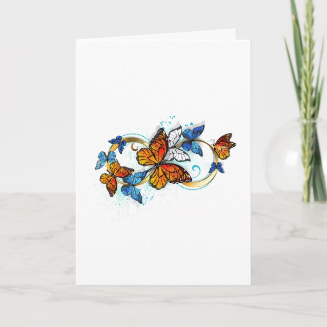 Cartes Pour Fêtes Annuelles Infini de papillons monarques (Devant)