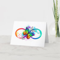 Infini lumineux avec papillon arc-en-ciel