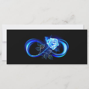 Cartes Pour Fêtes Annuelles Infini lumineux avec rose bleue