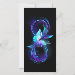 Cartes Pour Fêtes Annuelles Infinité brillante avec papillon magique