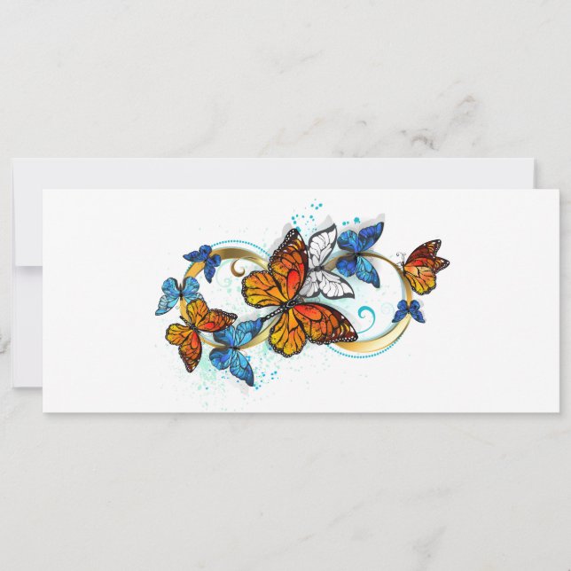 Cartes Pour Fêtes Annuelles Infinité de papillons monarques (Devant)
