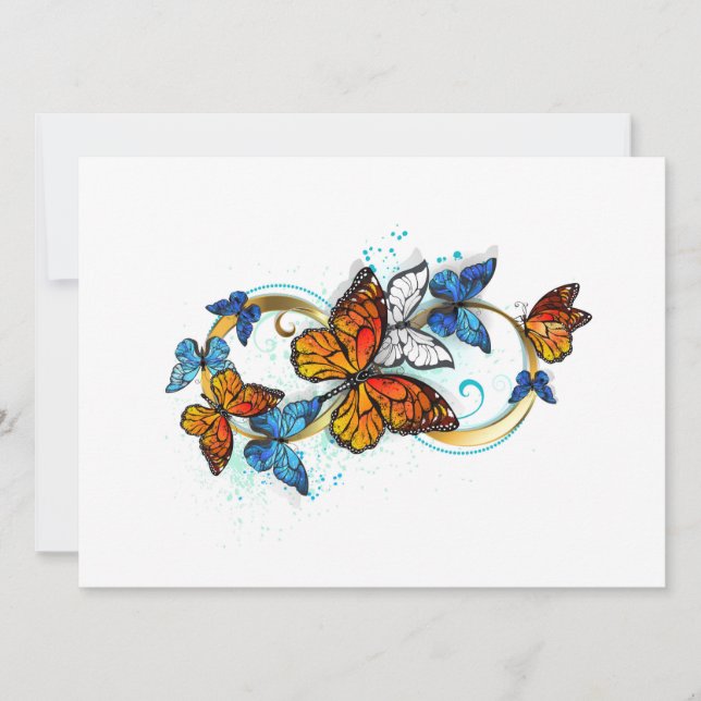Cartes Pour Fêtes Annuelles Infinité de papillons monarques (Devant)