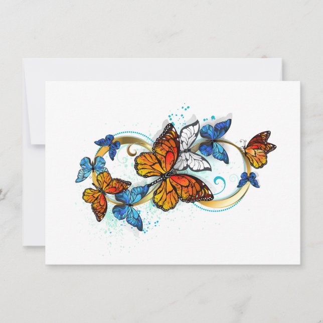 Cartes Pour Fêtes Annuelles Infinité de papillons monarques (Devant)