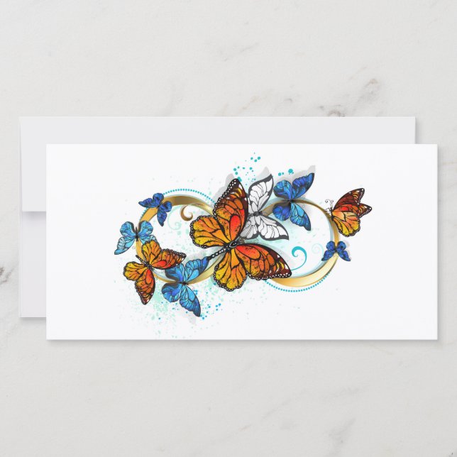 Cartes Pour Fêtes Annuelles Infinité de papillons monarques (Devant)