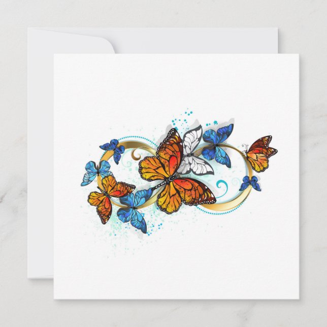 Cartes Pour Fêtes Annuelles Infinité de papillons monarques (Devant)