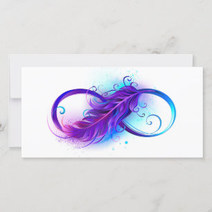 Cartes Pour Fêtes Annuelles Infinity with purple feather