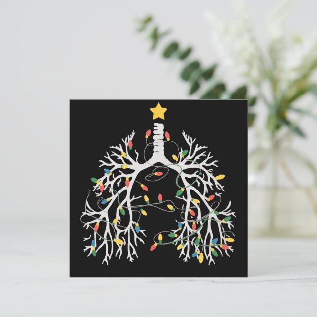 Cartes Pour Fêtes Annuelles Infirmier en thérapie respiratoire Noël Poumon Équ (Debout devant)