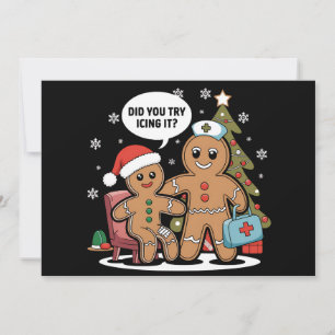Cartes Pour Fêtes Annuelles Infirmière de Noël Bonhomme en pain d'épice Avez-v