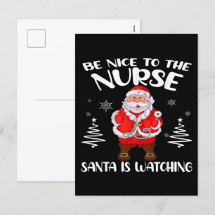 Cartes Pour Fêtes Annuelles Infirmière du Père Noël