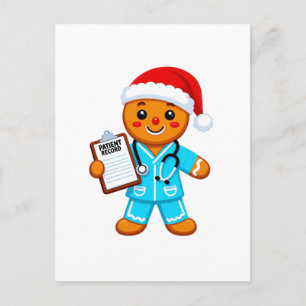 Cartes Pour Fêtes Annuelles Infirmière en pain d'épices Noël 2026 Vacances San