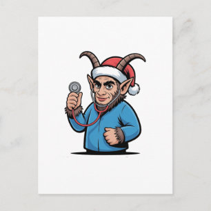 Cartes Pour Fêtes Annuelles Infirmière Krampus de Noël Blouse de travail 