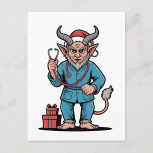 Cartes Pour Fêtes Annuelles Infirmière Krampus Noël Mal Époque de Noël 