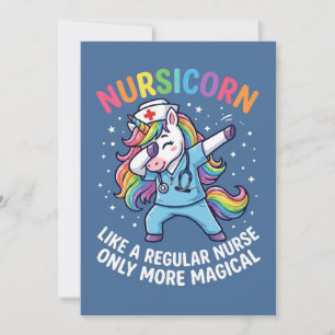 Cartes Pour Fêtes Annuelles Infirmière Licorne Énergie Lumineuse et Magique 