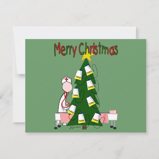 Cartes Pour Fêtes Annuelles Infirmière Noël Design "Joyeux Noël" (Devant)