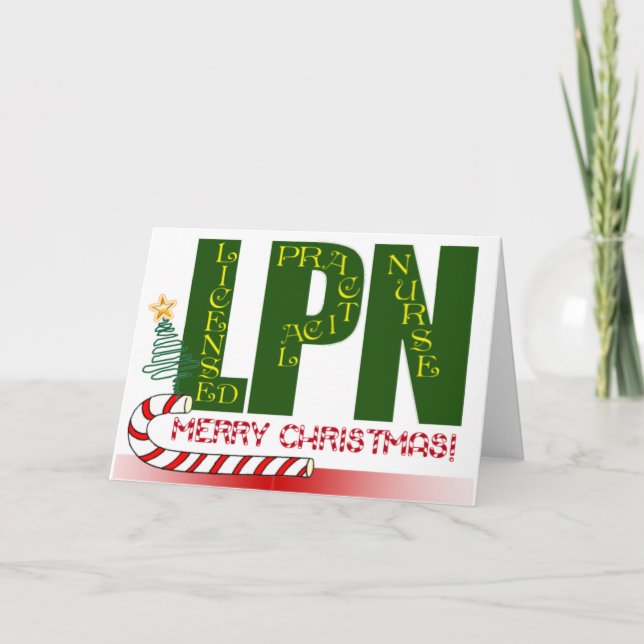CARTES POUR FÊTES ANNUELLES INFIRMIÈRE PRATIQUE LICENCIÉE PAR LPN CHRISTMAS (Devant)