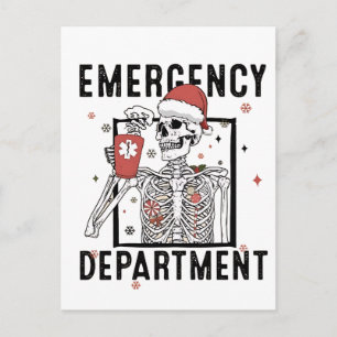 Cartes Pour Fêtes Annuelles Infirmière squelette du service des urgences amatr