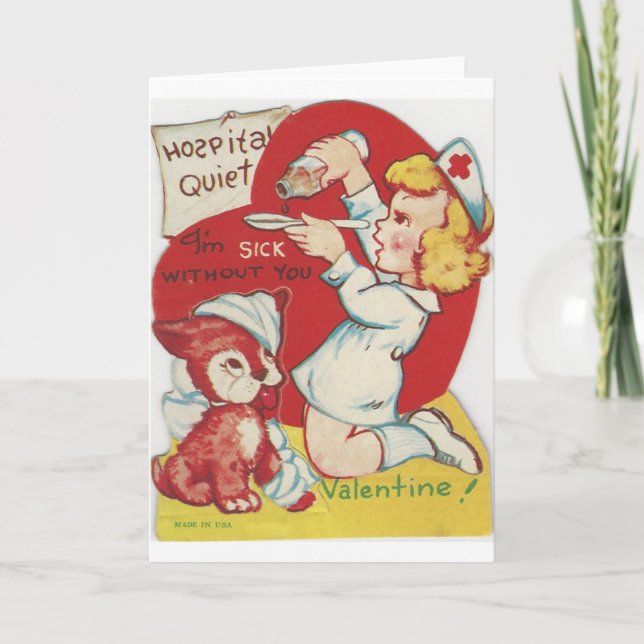 Cartes Pour Fêtes Annuelles Infirmière vintage Valentine (Devant)
