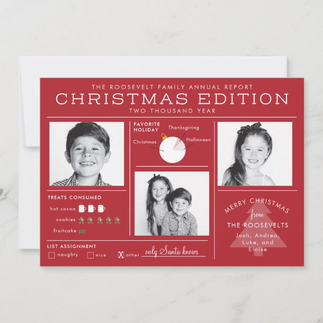 Cartes Pour Fêtes Annuelles Infographie de lettre d'information festive Noël d (Devant)