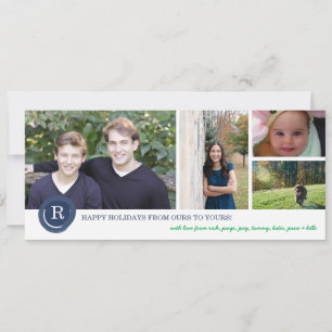 Cartes Pour Fêtes Annuelles Initiale de la famille