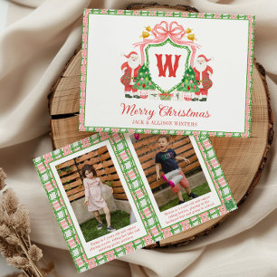Cartes Pour Fêtes Annuelles Initiale de monogramme à l'aquarelle Photo de crêt