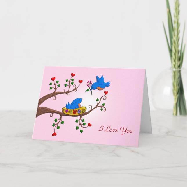 Cartes Pour Fêtes Annuelles Inséparables de Valentine (Devant)