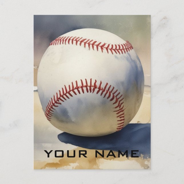 Cartes Pour Fêtes Annuelles Inspiration Baseball Ajouter Votre Nom (Devant)