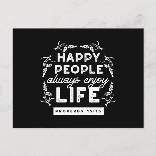 Cartes Pour Fêtes Annuelles Inspirational Christian Quote from Proverbs 15:15 (Devant)