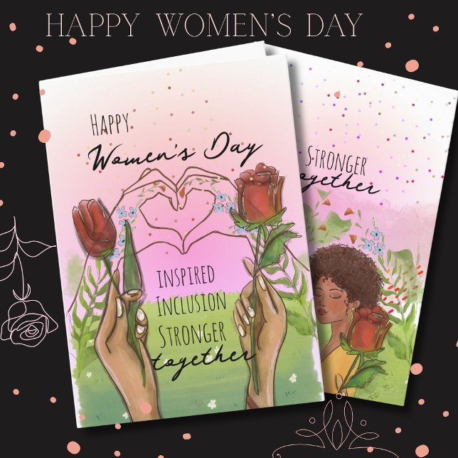 Cartes Pour Fêtes Annuelles Inspired Inclusion Womens Day Card Hand- drawn (Inspired Inclusion Womens Day Card Hand- drawn)
