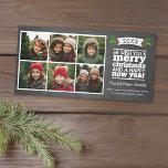 Cartes Pour Fêtes Annuelles Instagram Chalkboard 6 Photo Collage<br><div class="desc">Un accueil de Noël branché et fantaisiste avec un montage photo de 6 photos.</div>