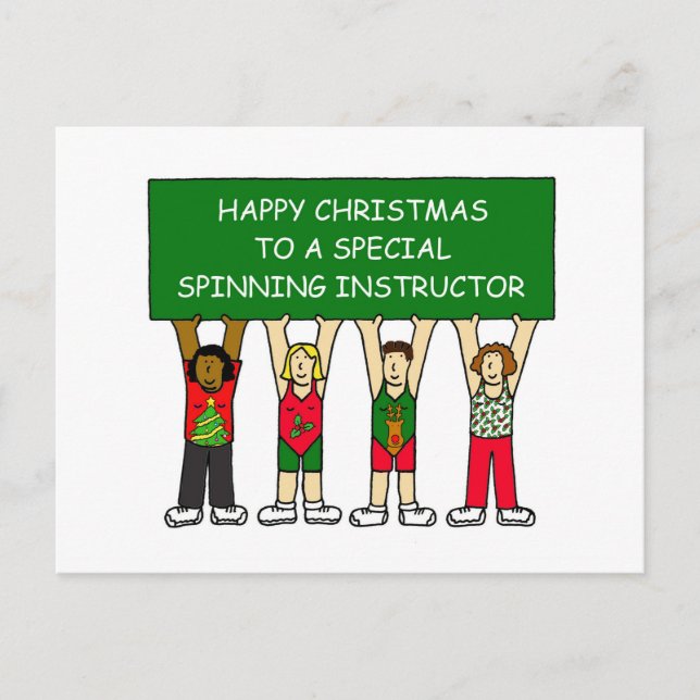 CARTES POUR FÊTES ANNUELLES INSTRUCTEUR DE SPINNING HEUREUX XMAS (Devant)