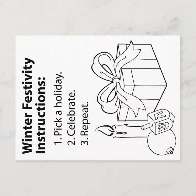 Cartes Pour Fêtes Annuelles Instructions de vacances (Devant)